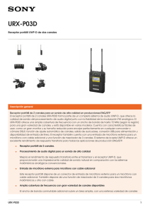 URX-P03D Receptor portátil UWP-D de dos canales