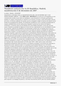 Manifiesto unitario Por la III República. Madrid,