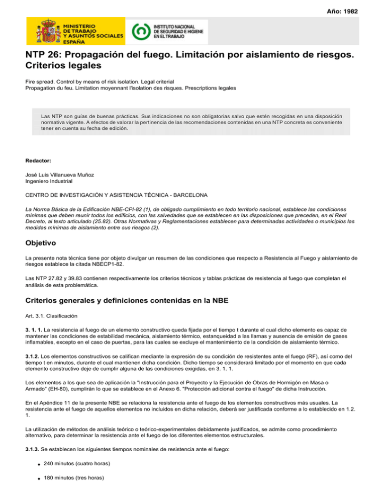 Enlace En Nueva Ventana: NTP 026: Propagación Del Fuego. Limitación Por ...