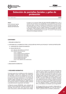 Nueva ventana:FDN-17: Selección de pantallas faciales y gafas de protección - Año 2009 (pdf, 531 Kbytes)