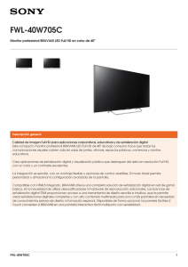 FWL-40W705C Monitor profesional BRAVIA® LED Full HD en color de 40&#34;