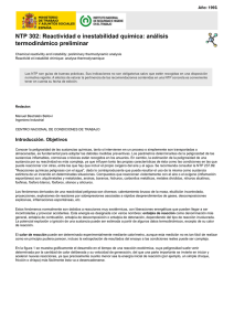 Nueva ventana:NTP 302: Reactividad e inestabilidad química: análisis termodinámico preliminar (pdf, 455 Kbytes)