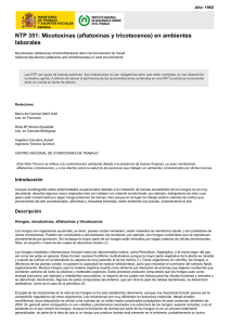 Nueva ventana:NTP 351: Micotoxinas (aflatoxinas y tricotecenos) en ambientes laborales (pdf, 198 Kbytes)