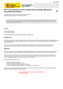 Nueva ventana:NTP 176: Evaluación de las condiciones de trabajo: Método de los perfiles de puestos (pdf, 268 Kbytes)