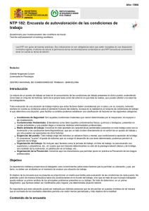 Nueva ventana:NTP 182: Encuesta de autovaloración de las condiciones de trabajo (pdf, 688 Kbytes)