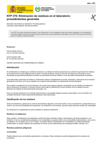 Nueva ventana:NTP 276: Eliminación de residuos en el laboratorio: procedimientos generales (pdf, 159 Kbytes)