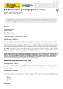 Nueva ventana:NTP 237: Reacciones químicas peligrosas con el agua (pdf, 285 Kbytes)