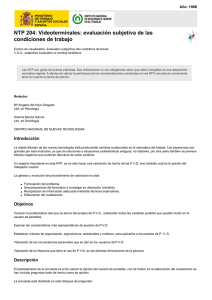 Nueva ventana:NTP 204: Videoterminales: evaluación subjetiva de las condiciones de trabajo (pdf, 662 Kbytes)