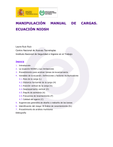 Nueva ventana:Manipulación manual de cargas. Ecuación NIOSH (pdf, 394 Kbytes)