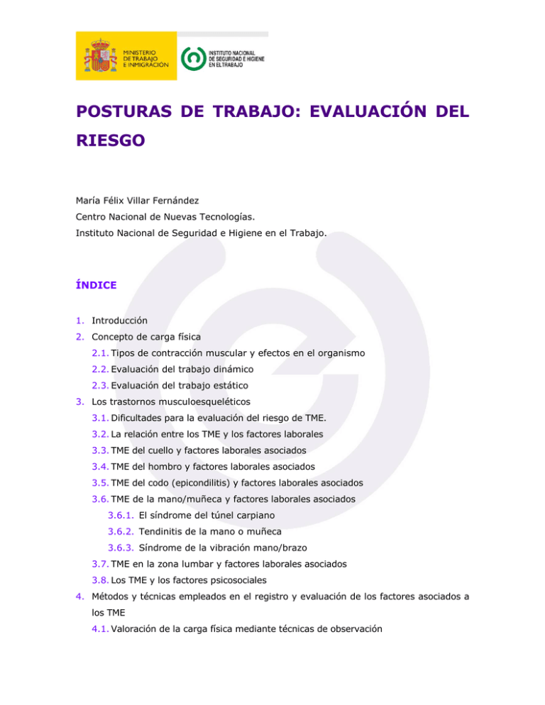 Nueva Ventana:Posturas De Trabajo. Evaluación Del Riesgo (pdf, 1,12 Mbytes)