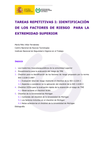 Nueva ventana:Tareas repetitivas I: Identificación de los factores de riesgo para la extremidad superior (pdf, 627 Kbytes)