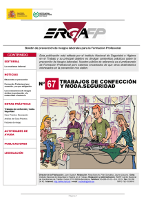 Nueva ventana:Año 15. Número 67. TRABAJOS DE CONFECCIÓN Y MODA. SEGURIDAD (pdf, 318 Kbytes)