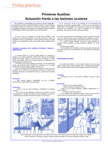Nueva ventana:Fichas prácticas: Primeros Auxilios: Actuación frente a las lesiones oculares (pdf, 37 Kbytes)