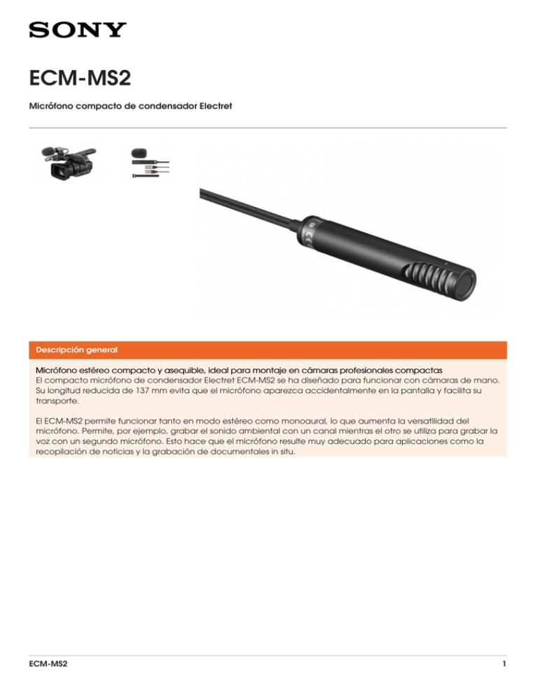 ECMMS2 Micrófono compacto de condensador Electret