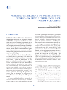 Actividad legislativa e infraestructuras de mercado