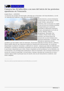 Conozca los 26 fallecidos a un mes del inicio de... opositoras en Venezuela