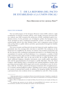 ¿De la reforma del pacto de estabilidad a la unión fiscal?