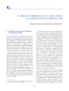 El riesgo soberano en la Zona Euro: Una problemática particular