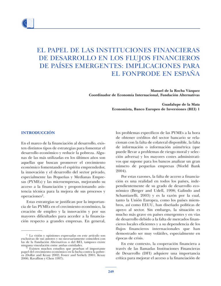 El papel de las Instituciones Financieras de Desarrollo en los flujos ...