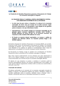 Nota de prensa Canarias Documento de Trabajo nº 4 IEAF FEF