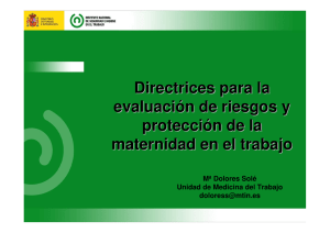 Nueva ventana:Directrices para la evaluación de riesgos y protección de la maternidad en el trabajo.  (pdf, 3,18 Mbytes)