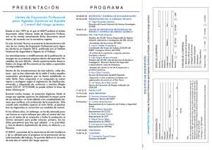 Nueva ventana:Límites de Exposición Profesional para Agentes Químicos en España. Control del Riesgo químico. Programa (pdf, 252 Kbytes)