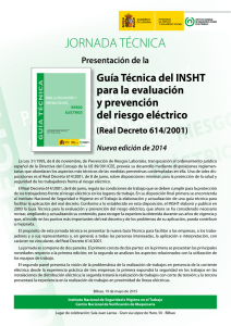 JORNADA TÉCNICA Guía Técnica del INSHT para la evaluación y prevención