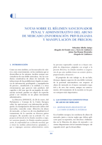 10. Notas sobre el régimen sancionador penal y administrativo del abuso de mercado (información privilegiada y manipulación de precios)