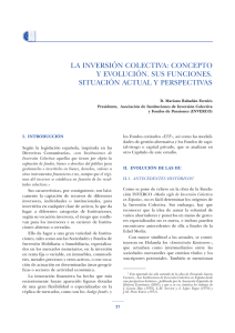 2. La inversión colectiva: Concepto y evolución. Sus funciones. Situación actual y perspectivas