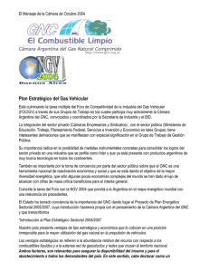 Plan Estratégico del Gas Vehicular/Strategic Program for Heavy Duty NGVs - Octubre de 2004