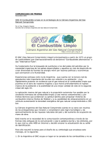 GNC El Combustible Limpio en la simbología de la Cámara Argentina del Gas Natural Comprimido - Noviembre 2001