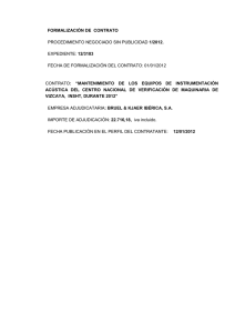 Formalización del procedimiento negociado 1/2012