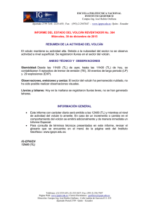 INFORME DEL ESTADO DEL VOLCÁN REVENTADOR No. 364