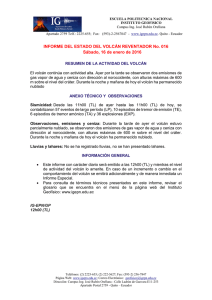 INFORME DEL ESTADO DEL VOLCÁN REVENTADOR No. 016