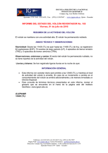 INFORME DEL ESTADO DEL VOLCÁN REVENTADOR No. 183