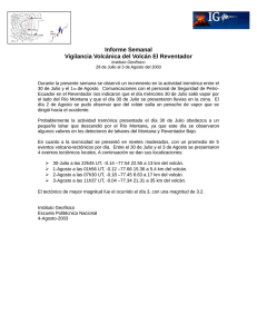 Informe Semanal Vigilancia Volcánica del Volcán El Reventador