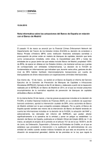 Nota informativa sobre las actuaciones del Banco de España en... con el Banco de Madrid  10.04.2015