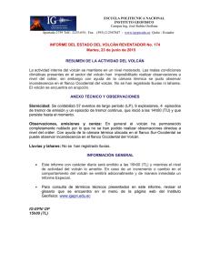 INFORME DEL ESTADO DEL VOLCÁN REVENTADOR No. 174