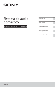 Sistema de audio doméstico Instrucciones de funcionamiento GTK-XB5