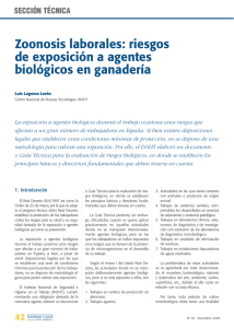 Nueva ventana:Zoonosis laborales: riesgos de exposición a agentes biológicos en ganadería (pdf, 429 Kbytes)