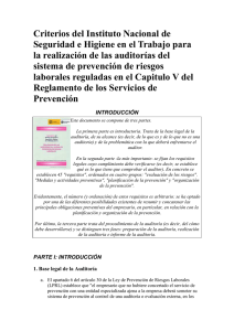 Criterios del Instituto Nacional de la realizaci&oacute;n de las auditor&iacute;as del