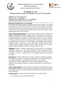 INFORME No. 818 SÍNTESIS SEMANAL DEL ESTADO DEL VOLCÁN TUNGURAHUA