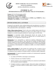 INFORME No. 827 SÍNTESIS SEMANAL DEL ESTADO DEL VOLCÁN TUNGURAHUA