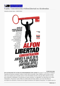 9 julio. Concentración #AlfonLibertad en Alcobendas