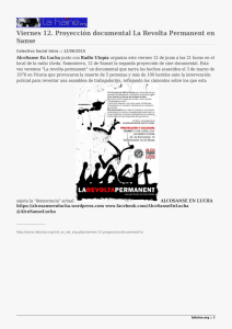 Viernes 12. Proyección documental La Revolta Permanent en Sanse