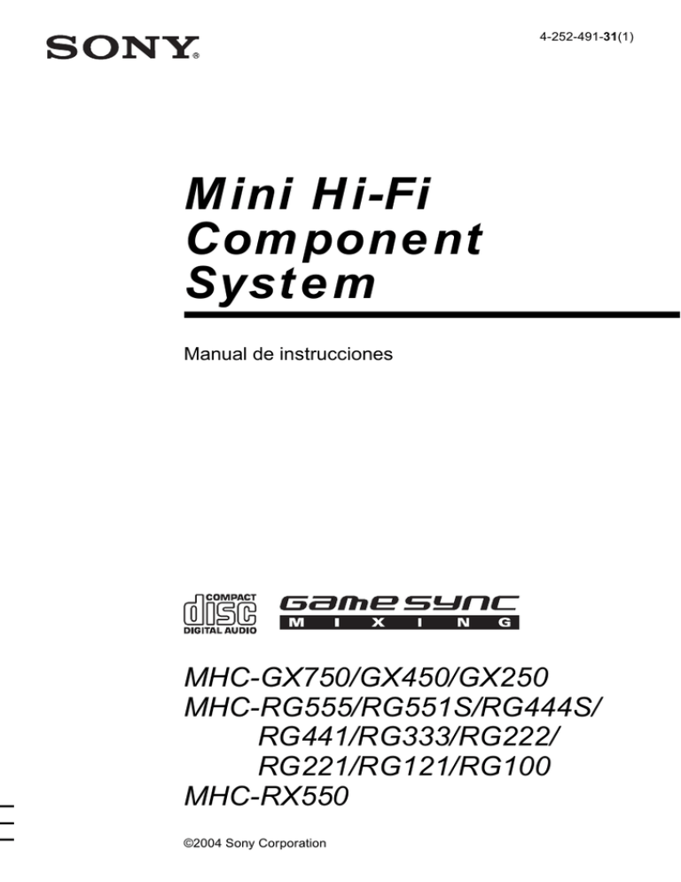 Mini HiFi Component System MHCGX750/GX450/GX250
