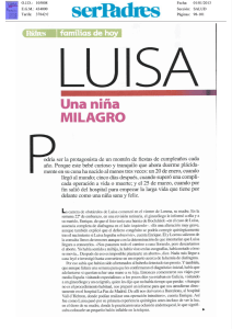 "Luisa, una niña milagro".