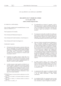 Reglamento (CE) No 1198/2006 del Consejo de 27 de julio de 2006 relativo al Fondo Europeo de Pesca.