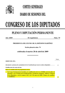 Diario de Sesiones del Congreso de Diputados del 28 abril 2009.