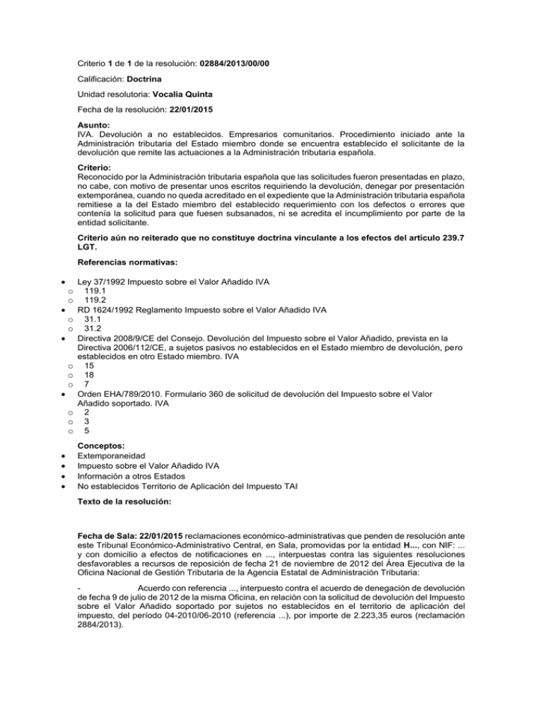 TEAC Dev No Establecidos